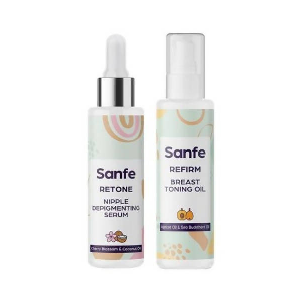 Sanfe Refirm Breast Toning Oil + Retone Nipple Depigmenting Serum Combo