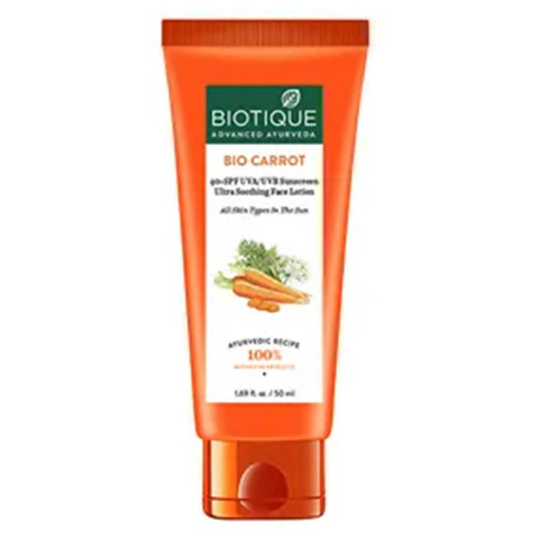 Biotique Advanced Ayurveda Bio Carrot 40+ SPF UVA/UVB Sunscreen Ultra Soothing Face Lotion