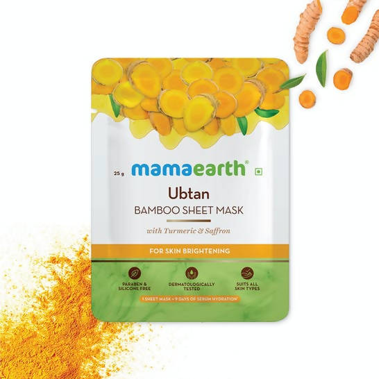 Mamaearth Ubtan Bamboo Sheet Mask with Turmeric & Saffron