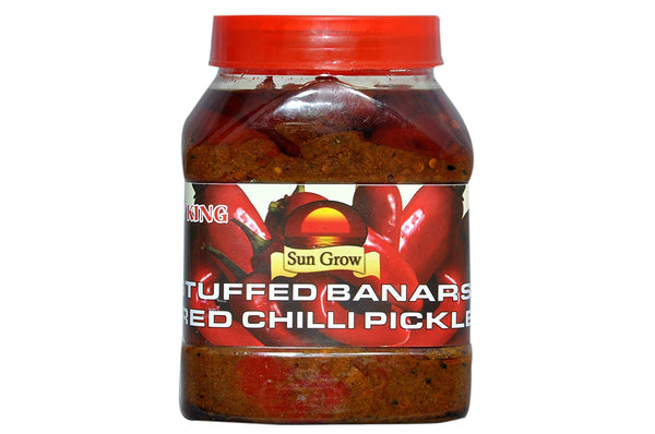Sun Grow Organic Homemade Stuffed Banarasi Red Chilli Pickle Achaar