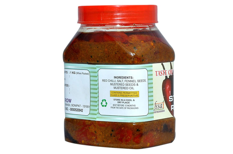 Sun Grow Organic Homemade Stuffed Banarasi Red Chilli Pickle Achaar