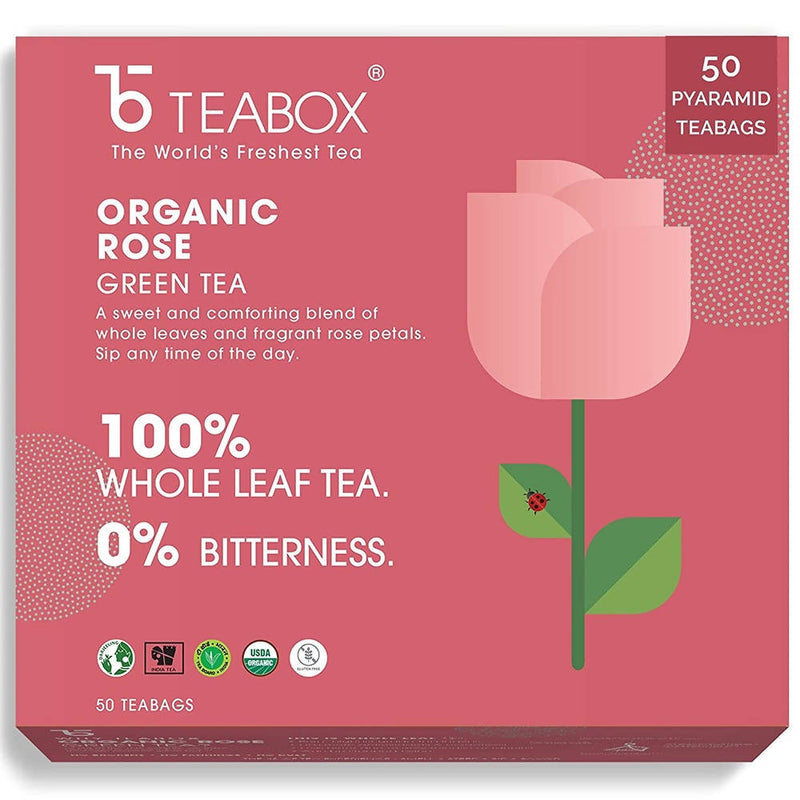 Teabox Organic Rose Green Tea Bags