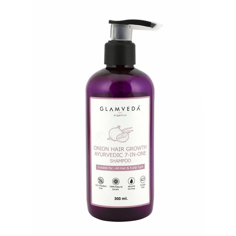 Glamveda Onion Hair Growth Ayurvedic 7 In One Shampoo