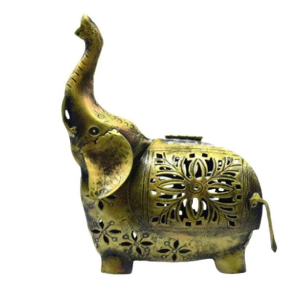 Puja N Pujari Elephant Design Metal Tealight Candle Holder