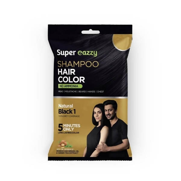 VCare Super Eazzy Hair Color Shampoo - Natural Black1