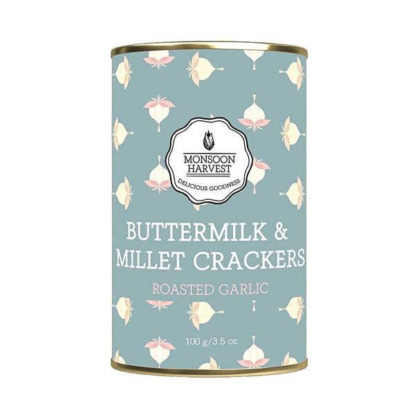 Monsoon Harvest Buttermilk & Millet Crackers Roasted Garlic