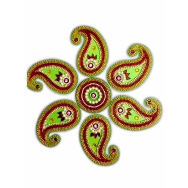 Green Color Rangoli Mango Shape Design Green color for Floor Decoration / Wall Decoration / Pooja Decoration