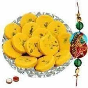 Rakshabandhan Fancy Rakhi with Kesar Peda Sweet