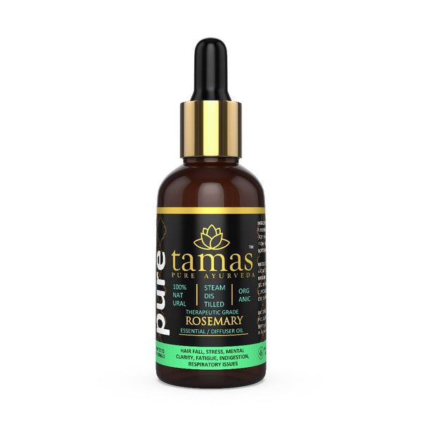 Tamas Pure Ayurveda 100% Organic Rosemary Essential Oil- - USDA Certified Organic