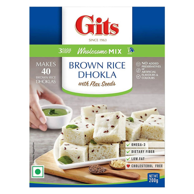 Gits Brown Rice Dhokla With Flax Seeds In Wholesome Mix