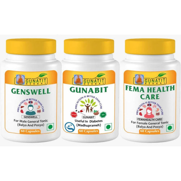 Gunatit Herbal Combo Of Genswell + Fema Healthcare + Gunabit Capsules