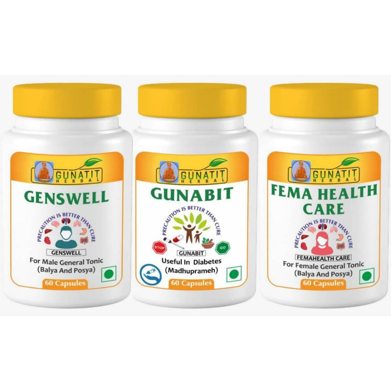 Gunatit Herbal Combo Of Genswell + Fema Healthcare + Gunabit Capsules